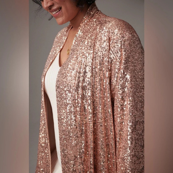 Anthropologie BB Dakota Dulcinea Sequined Duster Jacket, 3X - Picture 4 of 15